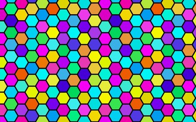 Honeycomb many color, multicolored. Isometric geometry. 3D illustration