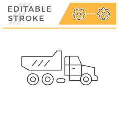 Dump truck line icon