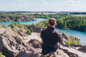 Abandoned sand quarry to the blue lake