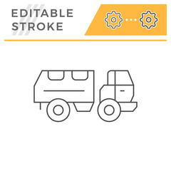 Military truck line icon