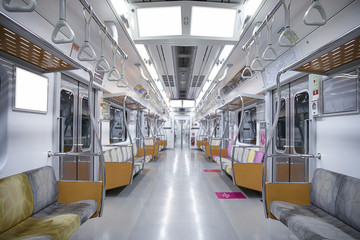 Inside of subway train