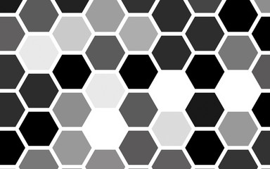 White honeycomb with a gradient color. Isometric geometry. 3D illustration