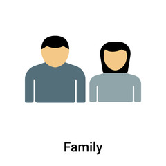 Family icon vector sign and symbol isolated on white background, Family logo concept
