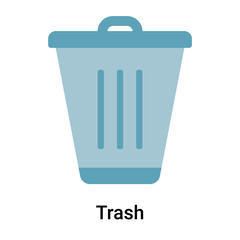 Trash icon vector sign and symbol isolated on white background, Trash logo concept