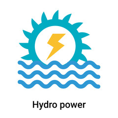 Hydro power icon vector sign and symbol isolated on white background, Hydro power logo concept