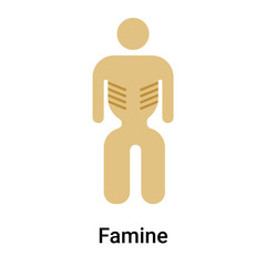 Famine icon vector sign and symbol isolated on white background, Famine logo concept