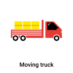 Moving truck icon vector sign and symbol isolated on white background, Moving truck logo concept