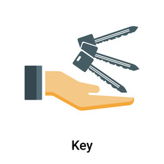 Key icon vector sign and symbol isolated on white background, Key logo concept