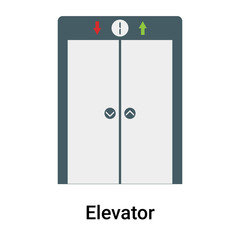 Elevator icon vector sign and symbol isolated on white background, Elevator logo concept