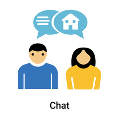 Chat icon vector sign and symbol isolated on white background, Chat logo concept