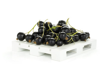 Fresh Raw Black Currant berry isolated on white