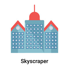 Skyscraper icon vector sign and symbol isolated on white background, Skyscraper logo concept