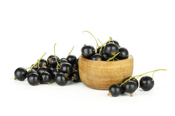Fresh Raw Black Currant berry isolated on white
