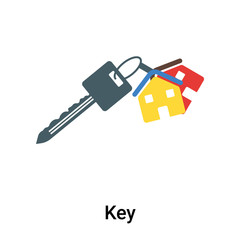 Key icon vector sign and symbol isolated on white background, Key logo concept