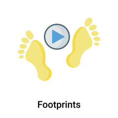 Footprints icon vector sign and symbol isolated on white background, Footprints logo concept
