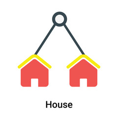 House icon vector sign and symbol isolated on white background, House logo concept