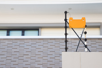 high electric fence with blank yellow tag, security fence system for house protection