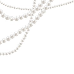 Vector pearl necklace on light background - 213661644