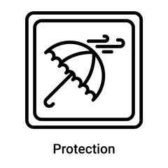Protection icon vector sign and symbol isolated on white background, Protection logo concept