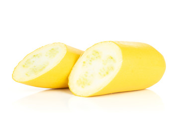Fresh Raw yellow zucchini isolated on white