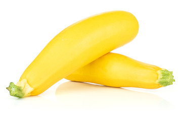 Fresh Raw yellow zucchini isolated on white