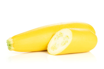 Fresh Raw yellow zucchini isolated on white
