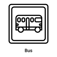 Bus icon vector sign and symbol isolated on white background, Bus logo concept