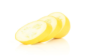 Fresh Raw yellow zucchini isolated on white
