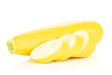 Fresh Raw yellow zucchini isolated on white