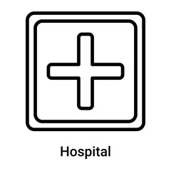 Hospital icon vector sign and symbol isolated on white background, Hospital logo concept