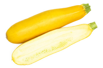 Fresh Raw yellow zucchini isolated on white