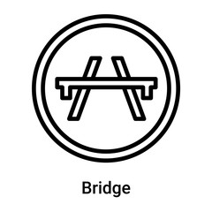 Bridge icon vector sign and symbol isolated on white background, Bridge logo concept