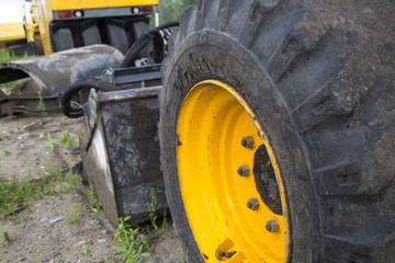 Fototapeta na wymiar small tractor bulldozer