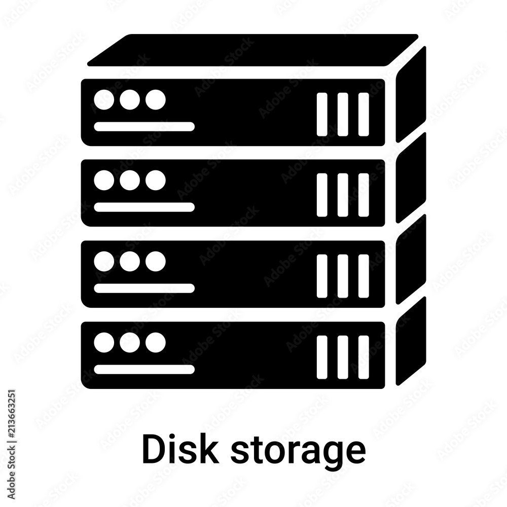 Poster disk storage icon vector sign and symbol isolated on white background, disk storage logo concept