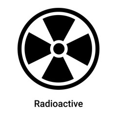 Radioactive symbol icon vector sign and symbol isolated on white background, Radioactive symbol logo concept