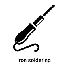 Iron soldering icon vector sign and symbol isolated on white background, Iron soldering logo concept