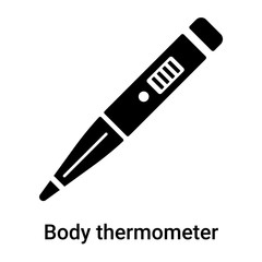 Body thermometer icon vector sign and symbol isolated on white background, Body thermometer logo concept
