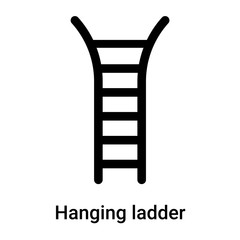 Hanging ladder icon vector sign and symbol isolated on white background, Hanging ladder logo concept