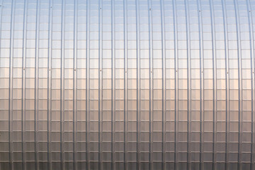 silver metal roof background and texture, grey curve steel roof sheet.