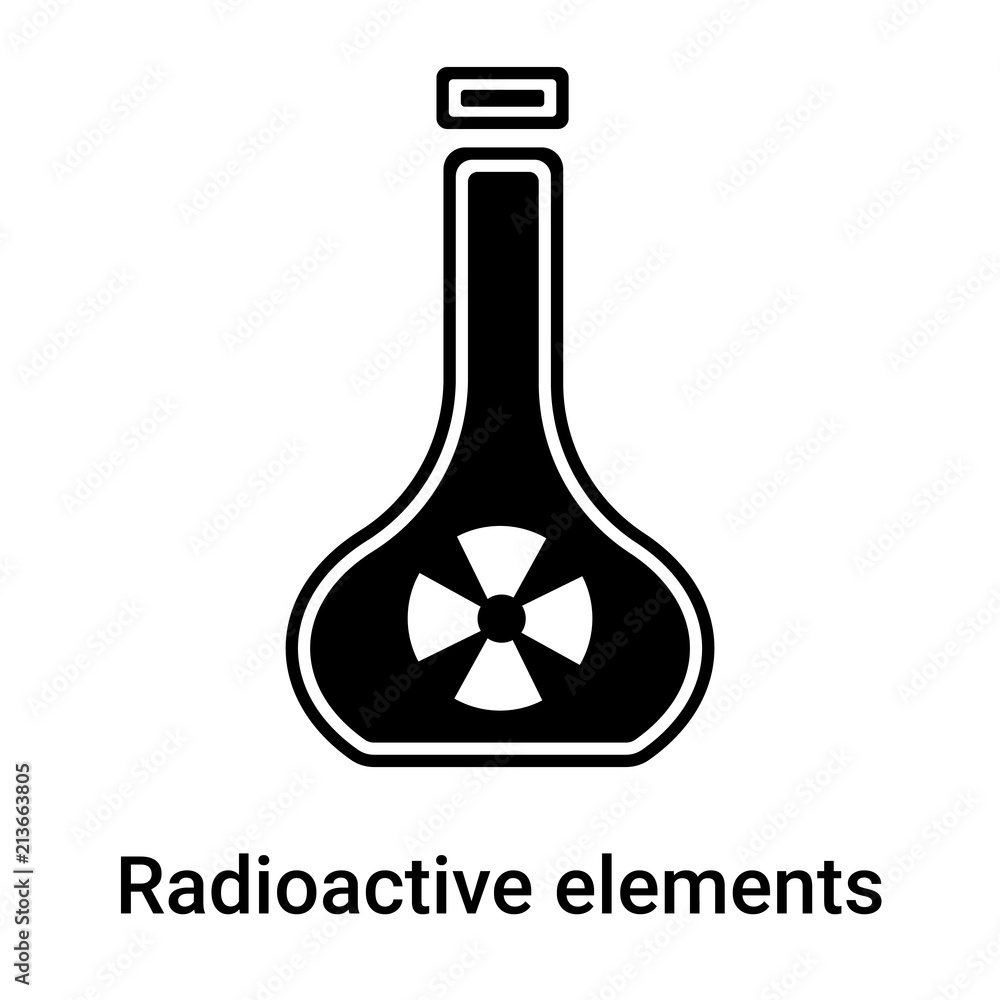 Poster radioactive elements icon vector sign and symbol isolated on white background, radioactive elements 