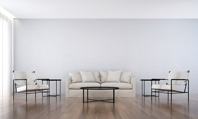 Modern luxury living room interior design and white texture wall  pattern background