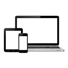 Laptop, tablet and mobile phone mockup