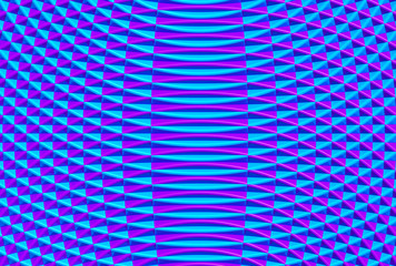Blue and purple wave interference 3D illustration 2. Collection.