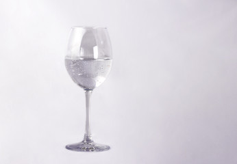 transparent glass of sparkling water