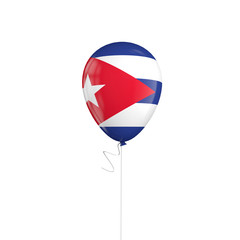 Naklejka premium Cuba flag balloon on a string. 3D Rendering