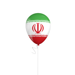 Iran flag balloon on a string. 3D Rendering