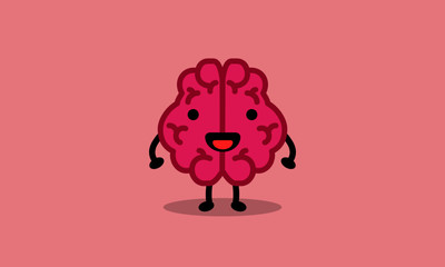 Brain Cartoon Vector Illustration