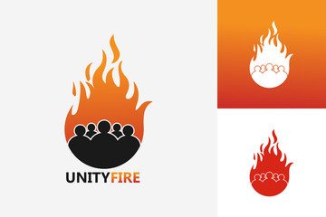 Unity Fire Logo Template Design Vector, Emblem, Design Concept, Creative Symbol, Icon