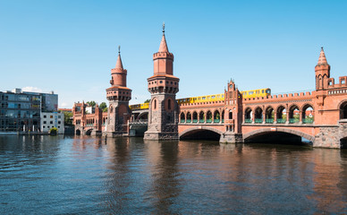 Fototapeta na wymiar Oberbaum Bridge (Oberbaumbrücke) in Berlin, Kreuzberg