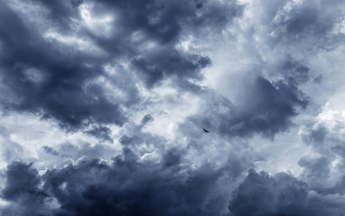 Dramatic sky with stormy clouds